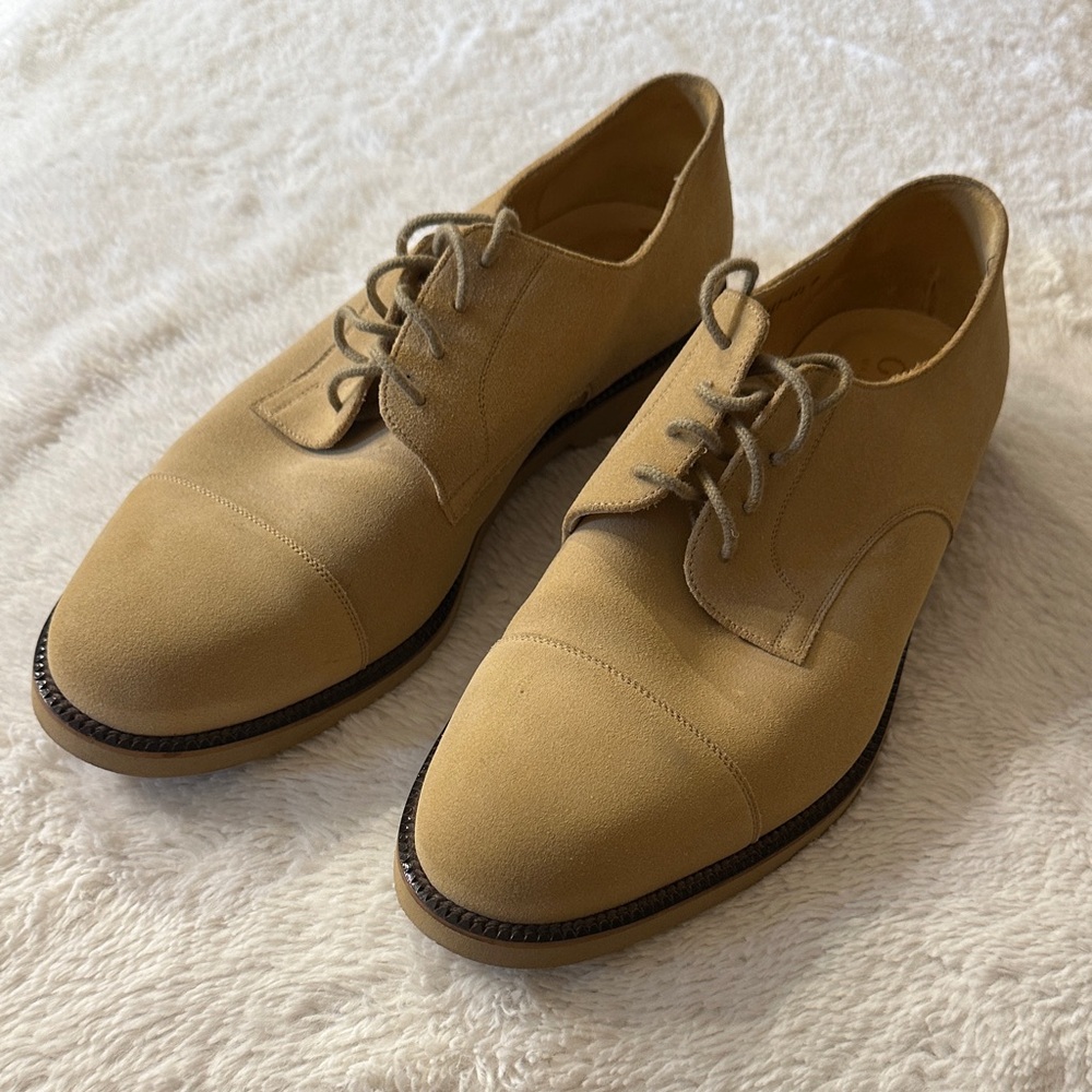 Gucci Beige Suede Oxford Shoes
